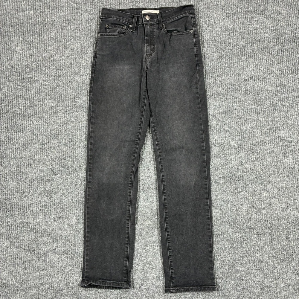 Levi's 724 High Rise Straight Jeans Womens Size 28 Black Denim Stretch Casual